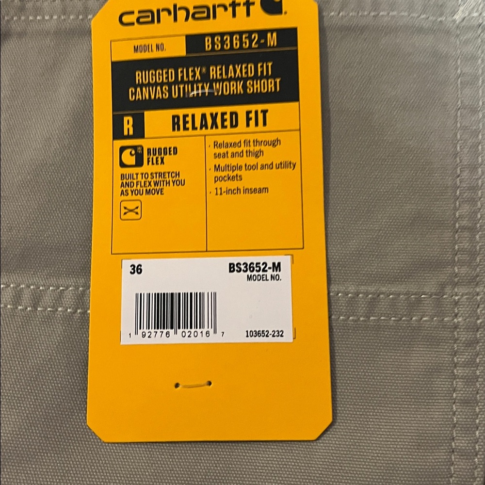 Carhartt Men's Beige Cargo Shorts. NWT SIZE 36. 11 inseam. Relaxed fit - Picture 2 of 6